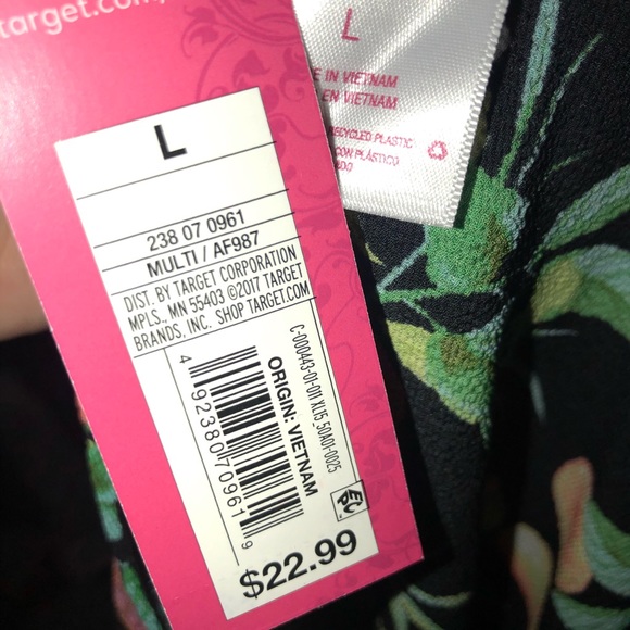 Fruit Print Swim Cover-Up with Pom Pom accents - Picture 6 of 7